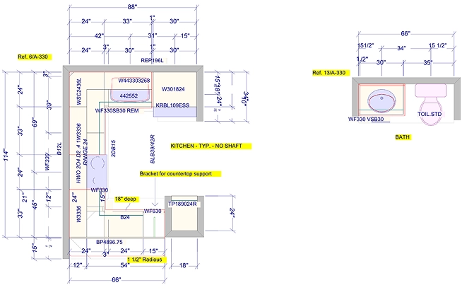 multi unit cabinet shop drawing